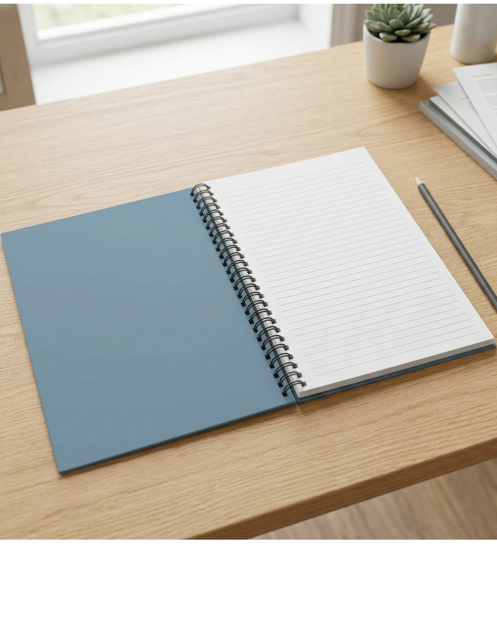 Spacelys Archivecoil Spiral Project Notebook A4 Blue 120 Ruled Pages - Lifestyle view