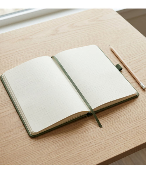 Spacelys Fieldnote Hardcover Dotted Journal A5 Moss 192 Pages - Lifestyle view