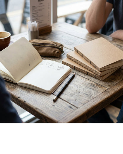 Spacelys Kraft Pocket Journals Brown A6 Blank 4 Pack