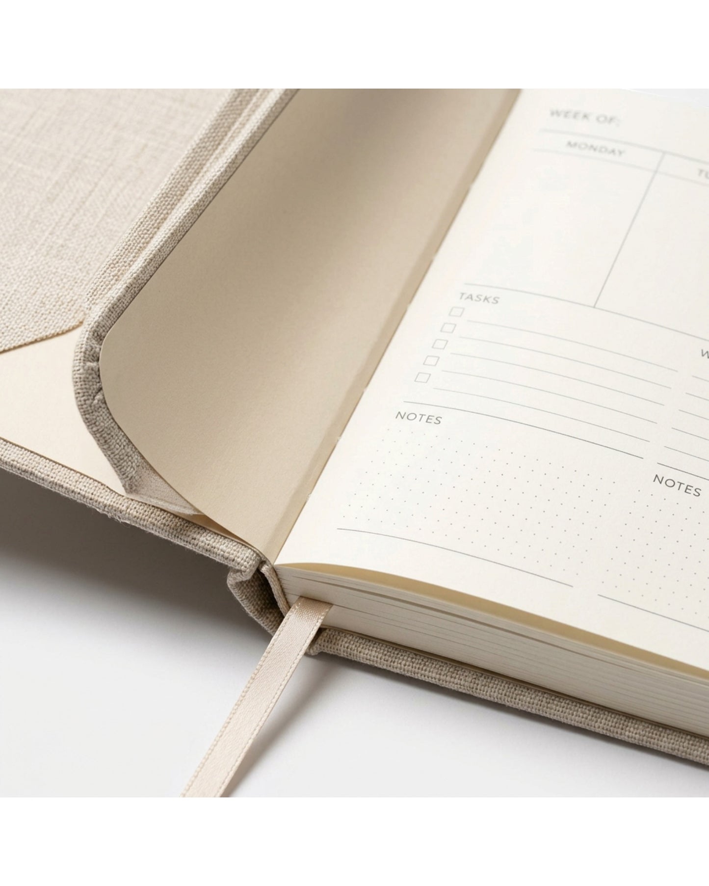 Spacelys Linen Weekly Planner Oatmeal B5 Undated