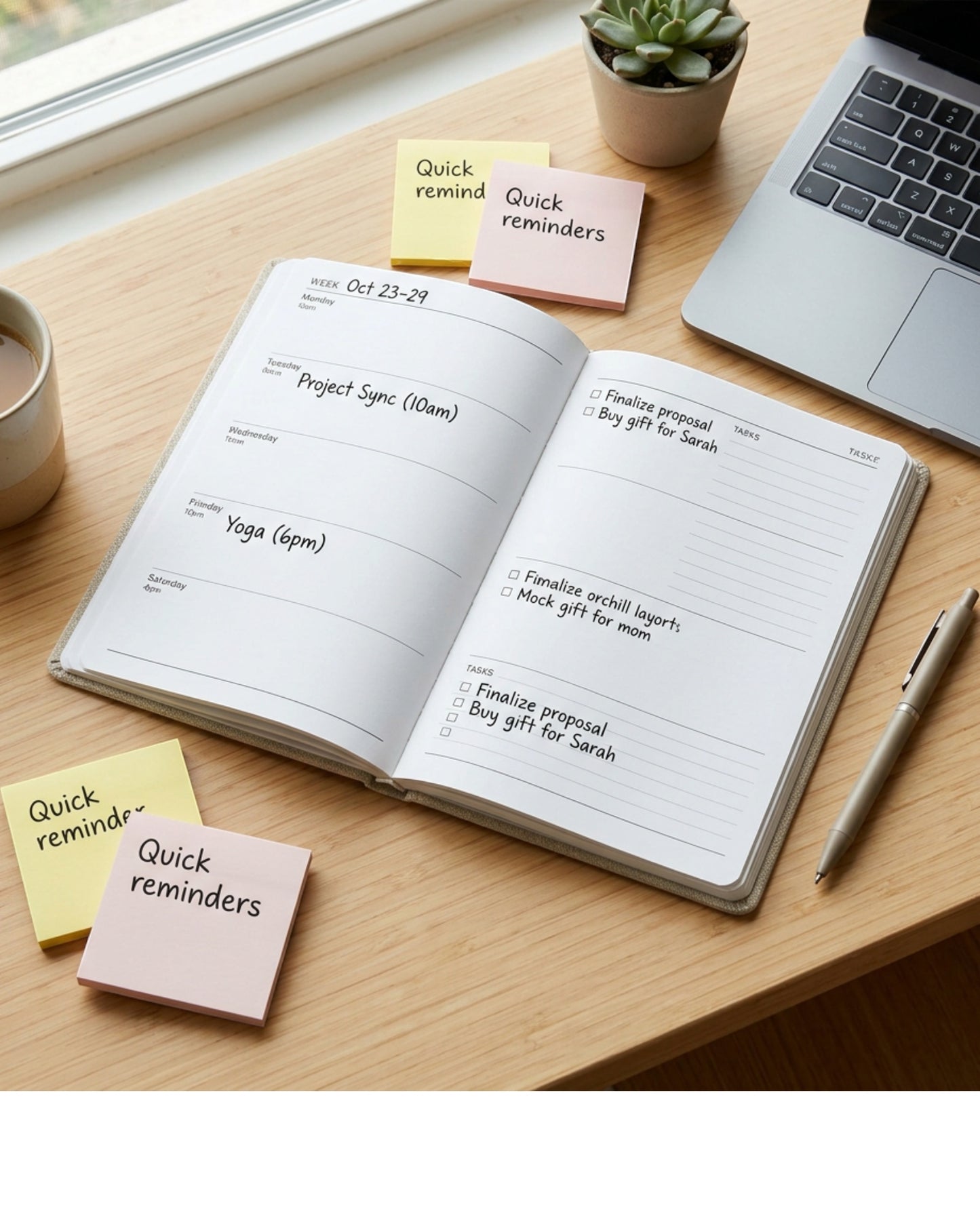 Spacelys Linen Weekly Planner Oatmeal B5 Undated