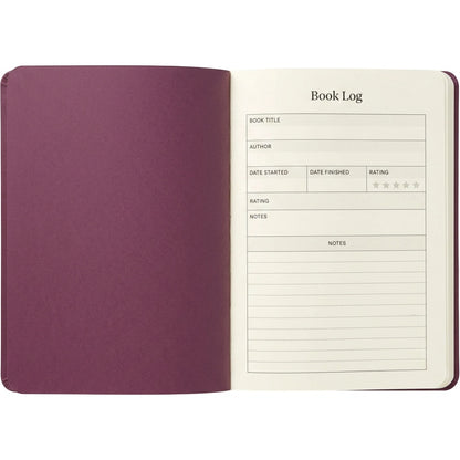 Spacelys Softcover Reading Journal Plum A5 Guided