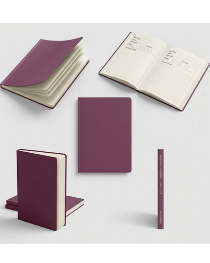 Spacelys Softcover Reading Journal Plum A5 Guided