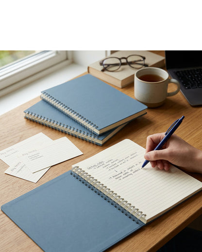 Spacelys Spiral Notebook Dusty Blue A5 Ruled 3 Pack