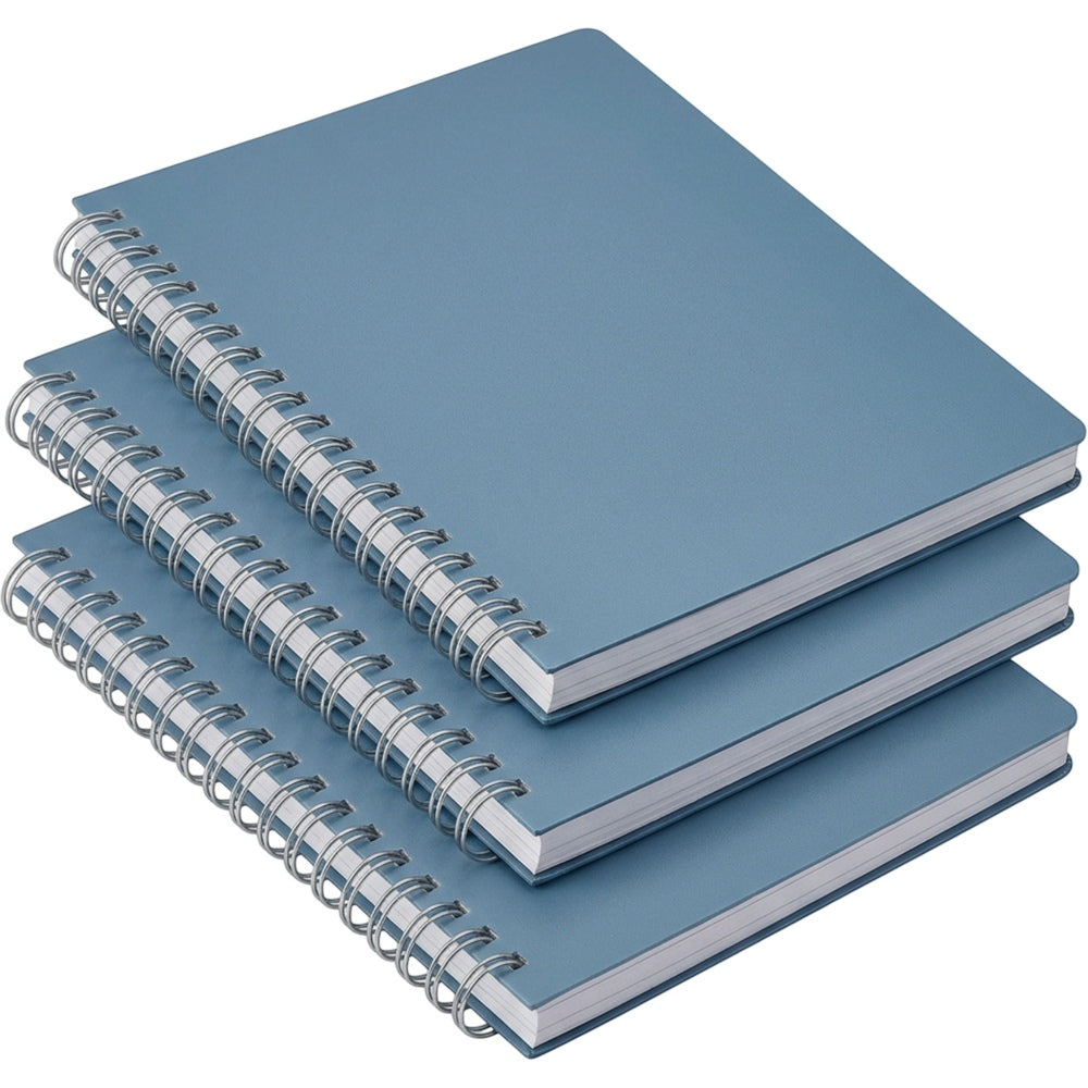 Spacelys Spiral Notebook Dusty Blue A5 Ruled 3 Pack